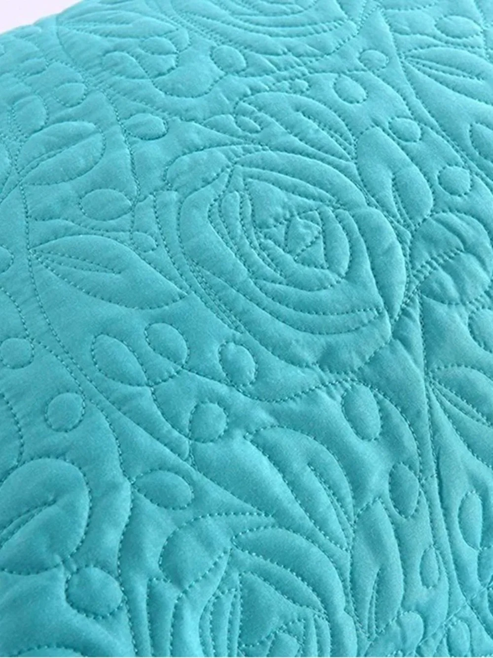 Turquoise Quilted Pillow Shams - Set of 2